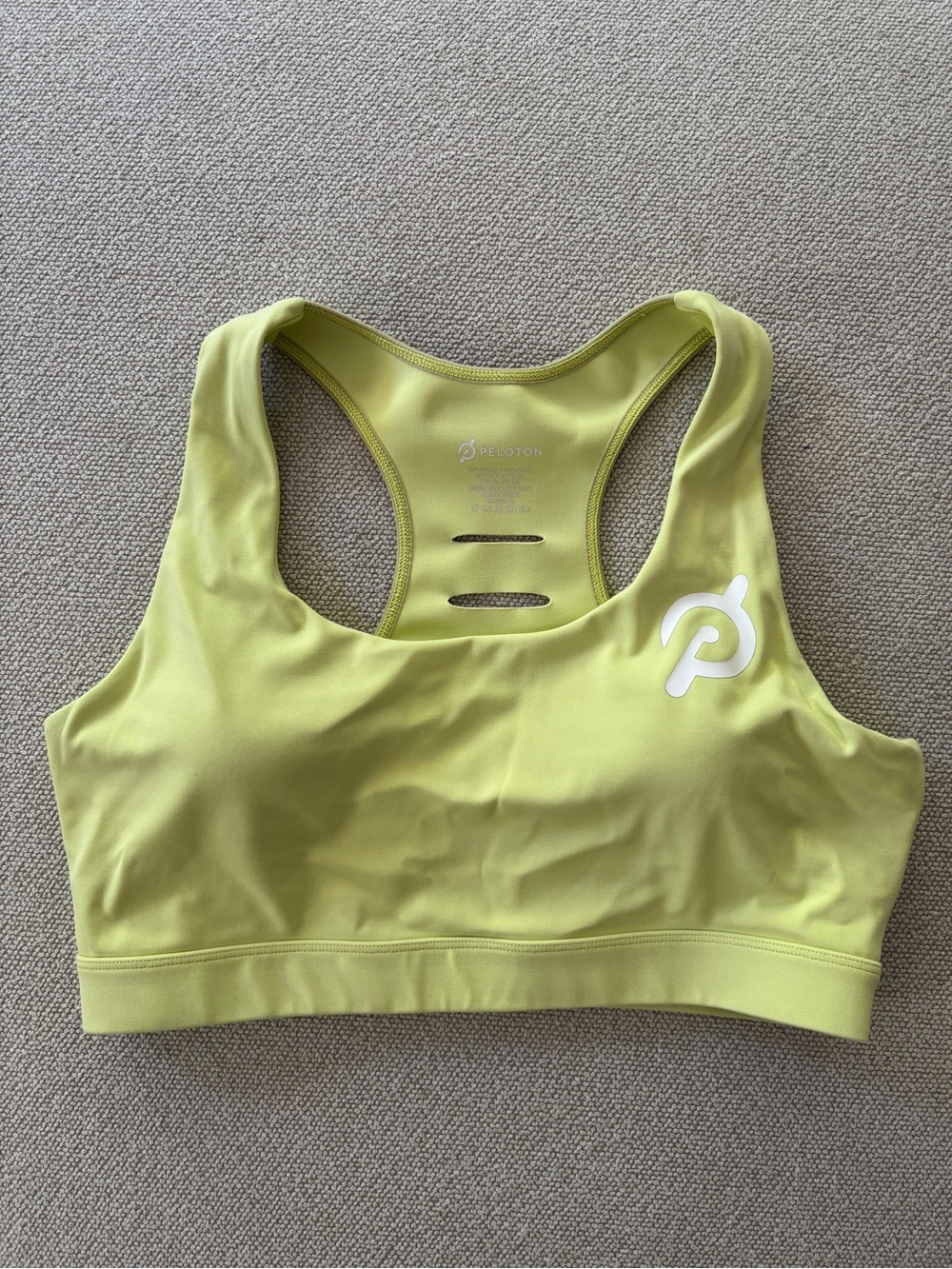 Peloton Sports Bra Neon Yellow Green Size Large